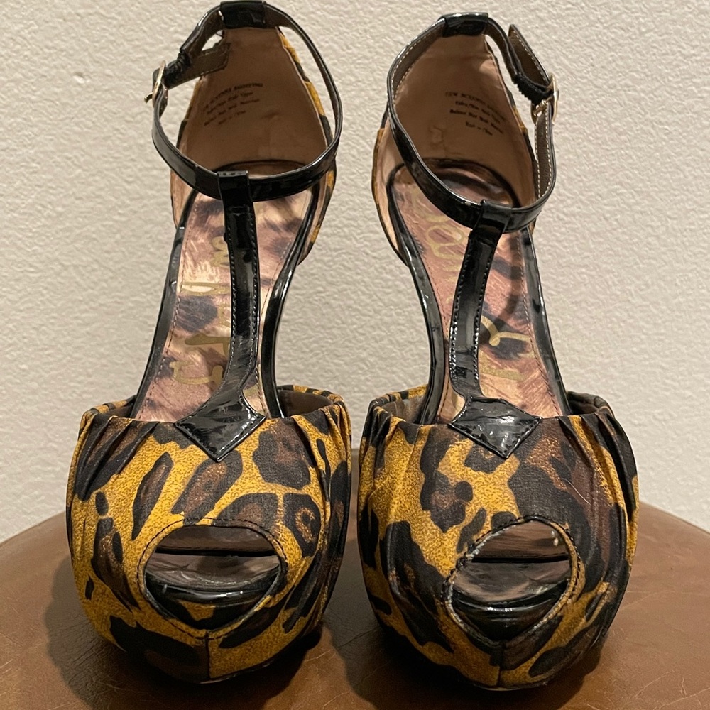 Sam Edelman Leopard Print T-strap Stilleto